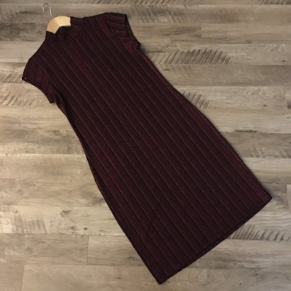 NWT Kaffe Sparkly Metallic Holiday Mock Neck Dress - Picture 10 of 15